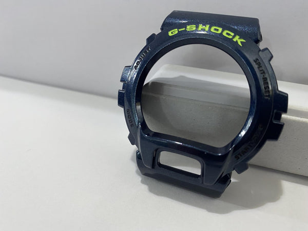 Casio Original Watch Parts Metallic Blue Bezel/Shell DW-6900 SB-2. Green Letters