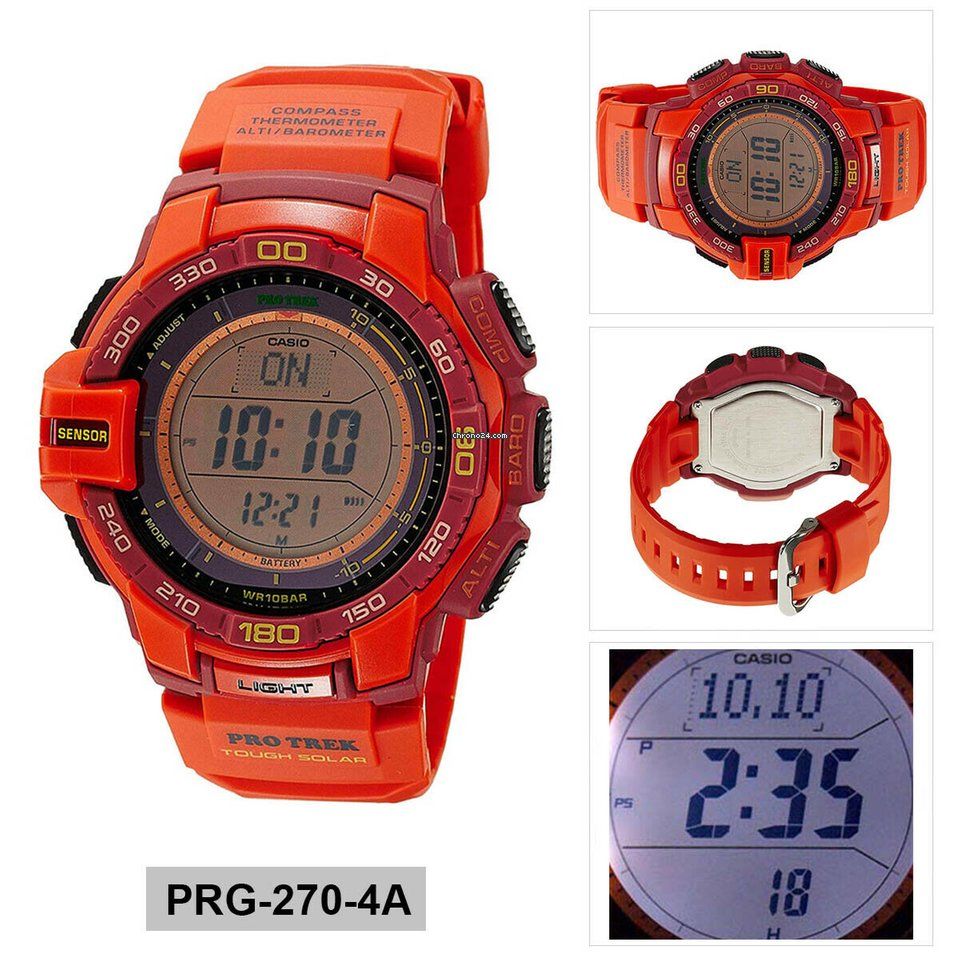 Casio Watchband PRG 270 4A Orange Original Pro Trek Tough Solar Casio Strap