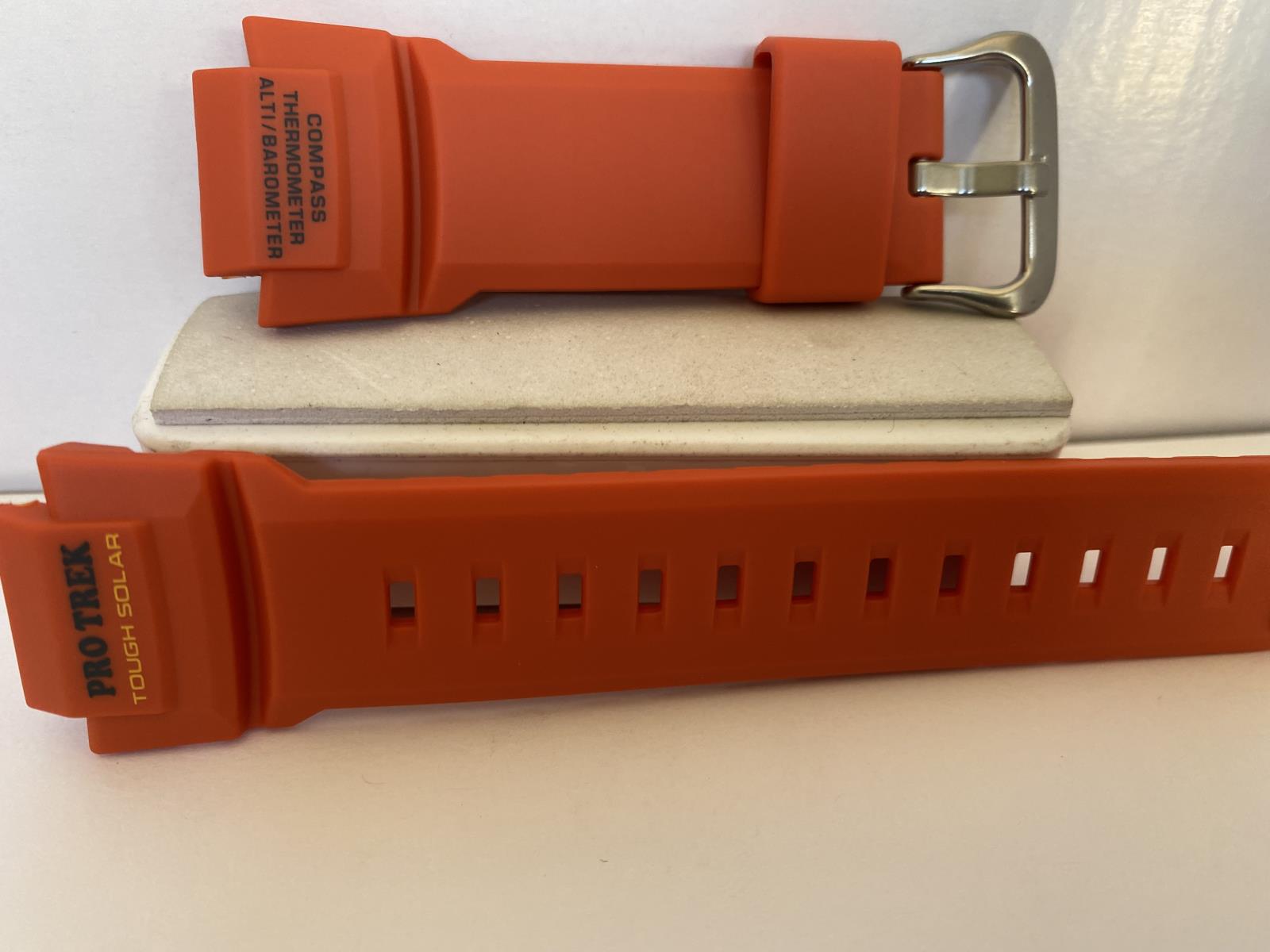 Casio Watchband PRG-270 -4A Orange Original Pro Trek Tough Solar Casio Strap