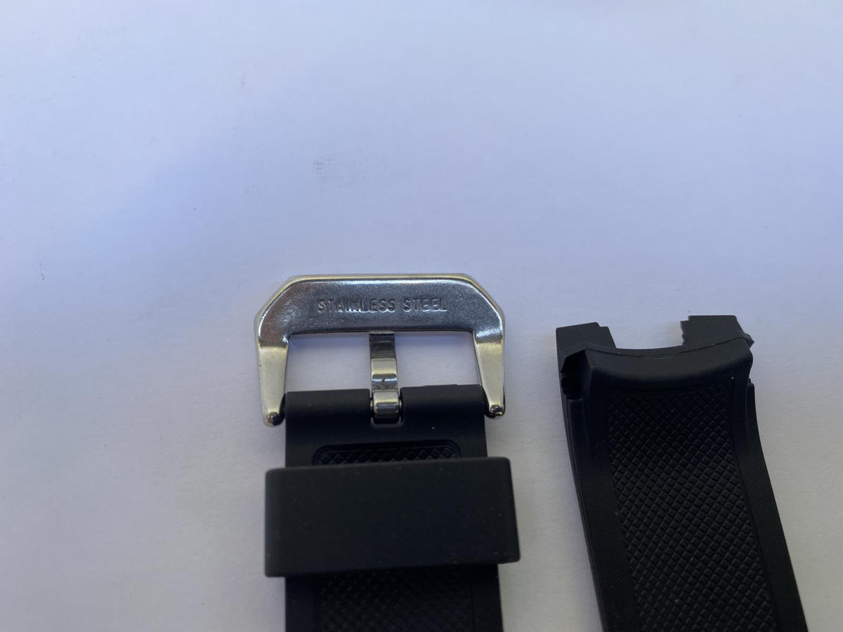 Casio Original Watchband EFR-529 Edifice Black Rubber Strap With Spring Bars