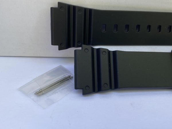 Casio Original Watchband MRW-400 Black Rubber Strap With Spring Bars