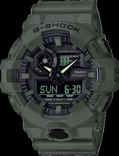 Casio Original Watchband GA-700 UC-3 Military Green Rubber Strap G-Shock