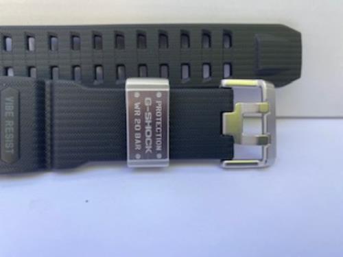 Casio Original Watchband GWG-1000 -1A1 Black Resin MudMaster Strap. Steel Keeper