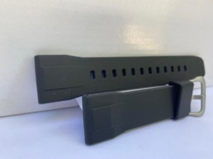 Casio Watchband PRG-600. Black Resin Strap Measures 24mm at Attach 4mm Thick