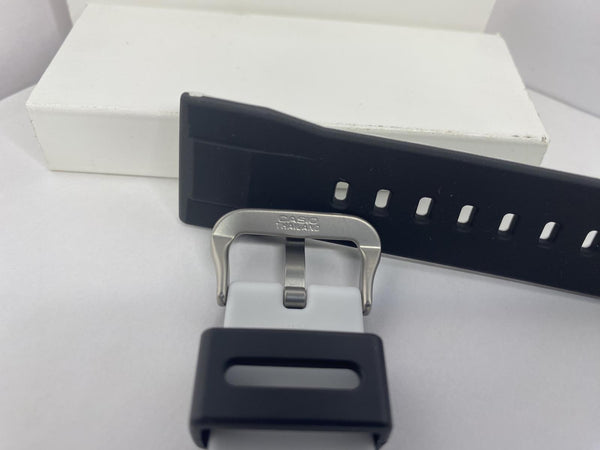 Casio Watchband PRG-650. Pro Trek Original Strap. Silicone Black. Underside Wht