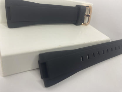 Casio Original Watchband Model MSG-B100 Black Resin Strap w/Gold Tone Buckle