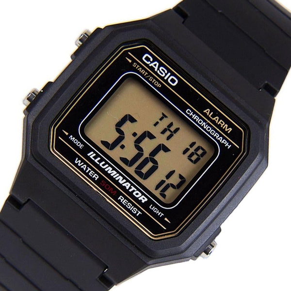 Casio Original Watchband Model W-217 Black Resin Strap. With Attaching Pins