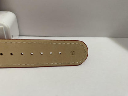 Mondaine Watchband Original 18mm Red Stitched Leather Strap w/pins.FEM3118.30Q