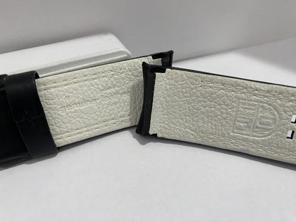 Luminox Watchband Original Model 1140 Black and White Leather Curved End Strap
