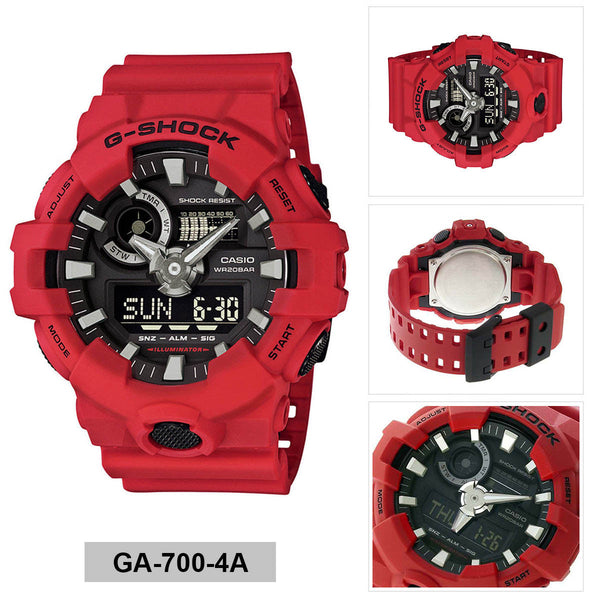 Casio Watchband GA-700 -4A Red G-Shock Original Strap. Band