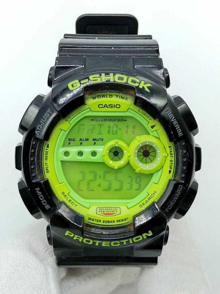 Casio Original Watchband For G-Shock Model GD-100 sc-1d Shiny Black Resin