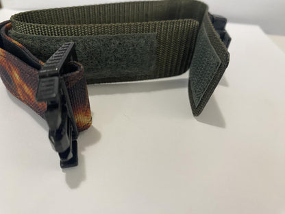Casio Watchband Military Camo Nylon Grip Brown/Green Wrap Around Strap. 22mm