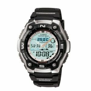 Casio Aqw101-1Av 46mm Black Case Black Rubber Strap Men's Wristwatch